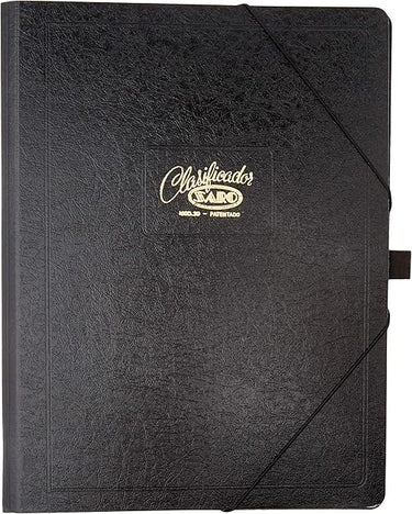 Saro 30-N - Carpeta clasificador (12 departamentos) color negro